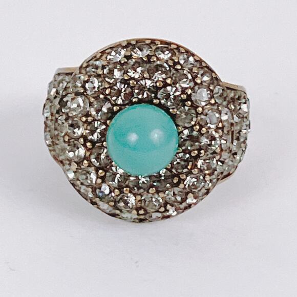 Signed Heidi Daus Posh and Proper Turquoise Blue Ball Pavé Swarovski Size 5.75 - Picture 5 of 11